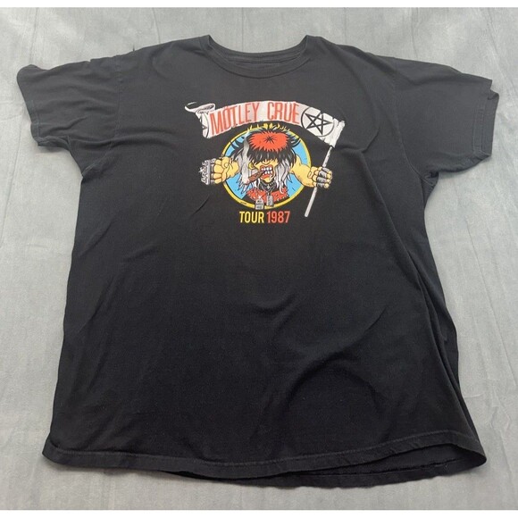 Motley Crue 1987 Tour Ripple Junction Metal Band Mens Medium Tshirt Tee Rock - Picture 1 of 5